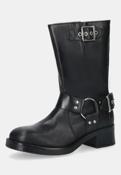 Steve Madden cizme de piele Blessing culoarea negru, cu toc plat, izolare usoara, 11003172 imagine