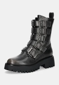 Steve Madden cizme de piele Director femei, culoarea gri, cu toc plat, SM11003347 imagine