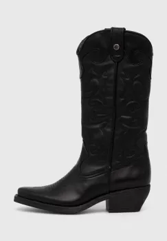 Steve Madden cizme de piele Wishley femei, culoarea negru, cu toc drept, SM11003071 imagine
