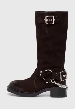Steve Madden cizme din nubuc Beau-C culoarea maro, cu toc plat, SM11003094 imagine