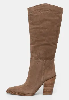 Steve Madden cizme din piele intoarsa Bronty femei, culoarea maro, cu toc drept, SM11003353 imagine