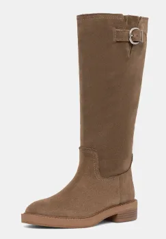 Steve Madden cizme din piele intoarsa La Rue culoarea bej, cu toc plat, 11004871 imagine