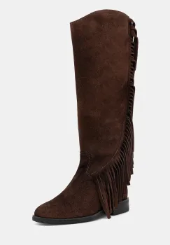 Steve Madden cizme din piele intoarsa Nigella culoarea maro, cu toc plat, 11004914 imagine