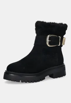 Steve Madden cizme din piele intoarsa pentru copii Lodge culoarea negru, cu toc plat, 11004980 imagine