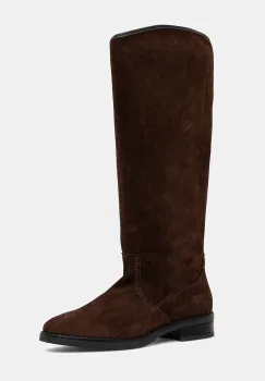 Steve Madden cizme din piele intoarsa Vlora culoarea maro, cu toc plat, 11004761 imagine