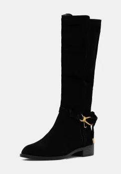 Steve Madden cizme din piele intoarsa Xtreme culoarea negru, cu toc plat, 11005013 imagine