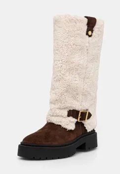 Steve Madden cizme Godiva culoarea bej, cu platforma, 11003413 imagine