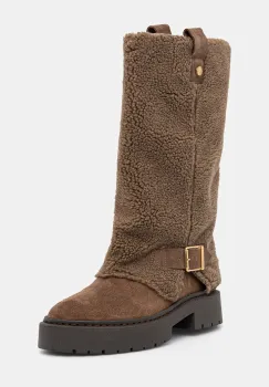 Steve Madden cizme Godiva culoarea bej, cu toc plat, 11003413 imagine