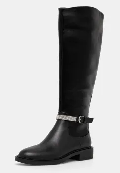 Steve Madden cizme Riggs femei, culoarea negru, cu toc plat, SM11003416 imagine