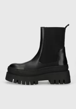 Steve Madden ghete chelsea de piele Cassandra femei, culoarea negru, cu platforma, SM11002679 imagine