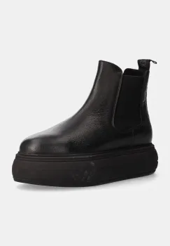 Steve Madden ghete chelsea de piele Hazel femei, culoarea negru, cu platforma, izolare usoara, SM11003088 imagine