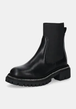Steve Madden ghete chelsea de piele Offline femei, culoarea negru, cu platforma, SM11003485 imagine