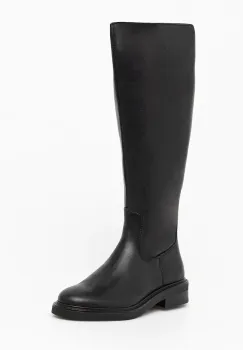 Steve Madden ghete de piele Neva culoarea negru, cu toc plat, 11004756 imagine