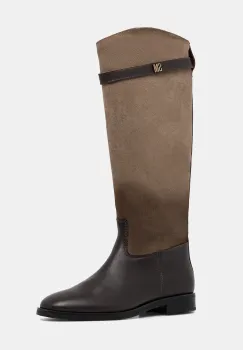 Steve Madden ghete de piele Novi culoarea maro, cu toc plat, 11004728 imagine
