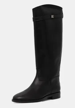Steve Madden ghete de piele Novi culoarea negru, cu toc plat, 11004728 imagine