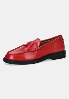 Steve Madden mocasini de piele Adison culoarea rosu, cu toc plat, 11004736 imagine