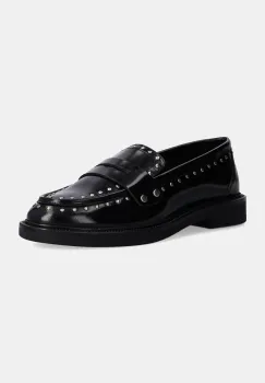 Steve Madden mocasini de piele Harloe femei, culoarea negru, cu toc plat, SM11003264 imagine