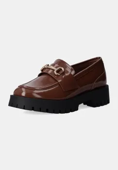 Steve Madden mocasini de piele Lando-CN femei, culoarea bej, cu platforma, SM11002936 imagine