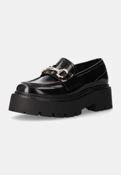 Steve Madden mocasini de piele Occupy femei, culoarea negru, cu platforma, SM11003276 imagine