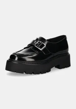 Steve Madden mocasini de piele Outlined femei, culoarea negru, cu platforma, SM11003285 imagine