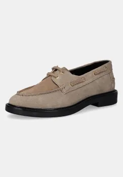 Steve Madden mocasini din piele intoarsa Rummored culoarea bej, cu toc plat, 11004853 imagine