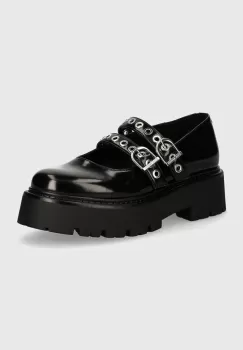 Steve Madden pantofi de piele Overt femei, culoarea negru, cu platforma, SM11003286 imagine