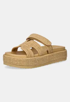 Steve Madden papuci Bigmissile femei, culoarea bej, cu platforma, SM11003773 imagine