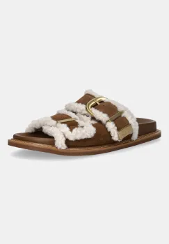 Steve Madden papuci din piele Arch-F culoarea maro, 11005031 imagine