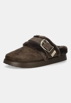 Steve Madden papuci din piele intoarsa Cozy Up culoarea maro, 11004964 imagine