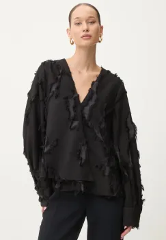 Stine Goya bluza femei, culoarea negru, cu imprimeu, T003-2253 imagine