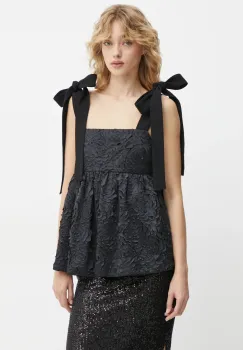 Stine Goya bluza femei, culoarea negru, modelator, SG-PS25-T035-2320 imagine