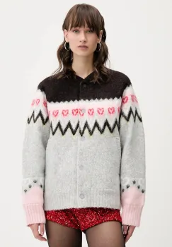 Stine Goya geaca din amestec de lana culoarea gri, de tranzitie, oversize, SG-AW25-J061-2422 imagine