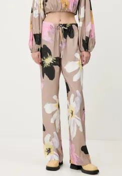 Stine Goya pantaloni culoarea bej, lat, high waist, SG-PF25-P009-2070 imagine