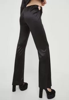 Stine Goya pantaloni femei, culoarea negru, evazati, high waist imagine