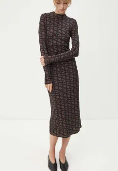 Stine Goya rochie culoarea negru, midi, mulata, D074-2244 imagine