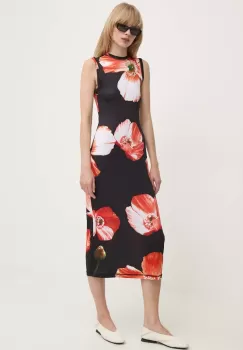 Stine Goya rochie culoarea negru, midi, mulata, SG5829 imagine