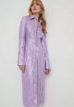 Stine Goya rochie culoarea violet, midi, mulata imagine