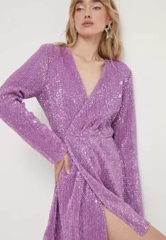 Stine Goya rochie culoarea violet, mini, drept imagine