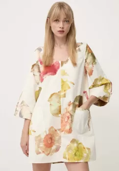 Stine Goya rochie din bumbac culoarea bej, mini, oversize, SG5883 imagine