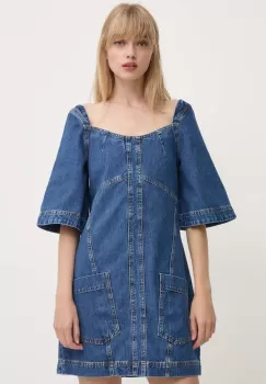 Stine Goya rochie jeans mini, mulata, SG5925 imagine