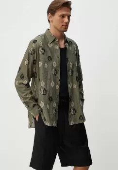 Sunflower camasa barbati, culoarea verde, cu guler clasic, relaxed, 1224 imagine