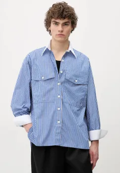 Sunflower camasa din bumbac barbati, culoarea albastru marin, cu guler clasic, relaxed, 1228 imagine