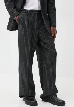 Sunflower pantaloni din lana culoarea gri, drept, 4156 imagine