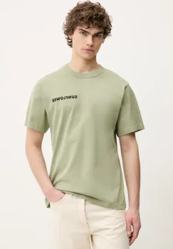 Sunflower tricou din bumbac barbati, culoarea verde, cu imprimeu, 2013 imagine