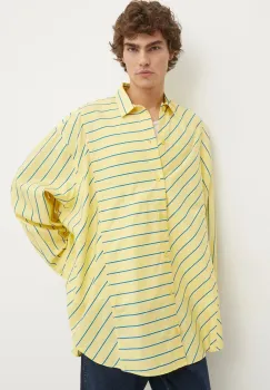 Sunnei camasa din bumbac culoarea galben, cu guler clasic, relaxed, RTWXSHR012 imagine