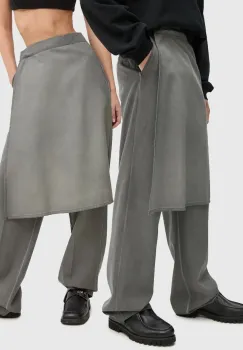 Sunnei pantaloni de lana culoarea gri, lat, high waist, RTWXBOT018 imagine