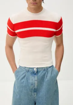 Sunnei pulover de lana culoarea bej, light, RTWXKNW003 imagine