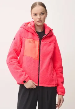 Superdry bluza femei, culoarea roz, cu gluga, neted, W5011820A-1ZP imagine
