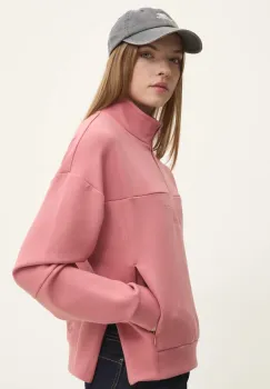 Superdry bluza femei, culoarea roz, neted, W2012170A-9KS imagine