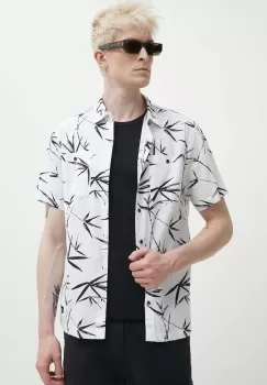 Superdry camasa din amestec de in culoarea alb, cu guler clasic, regular imagine